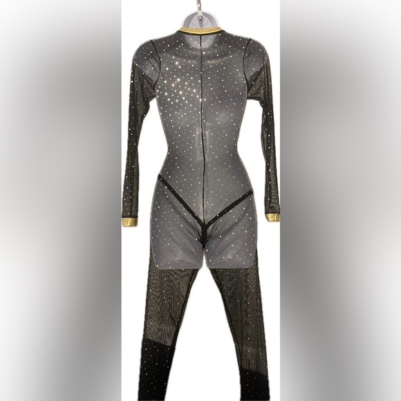 Custom Black Mesh one piece bodysuit - Picture 2 of 2